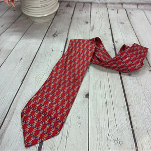 richel silk neck tie equestrian theme made in spain preppy business office